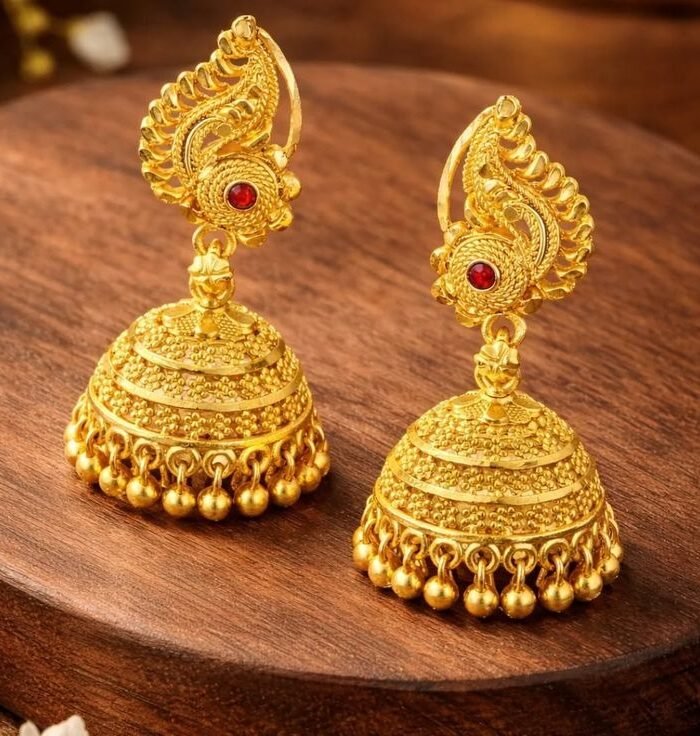 Gold jhumkas that add a royal touch to every look