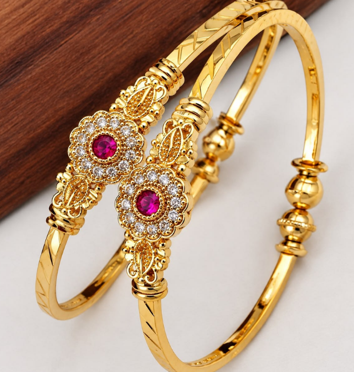 A stylish gold-plated bangle for girls
