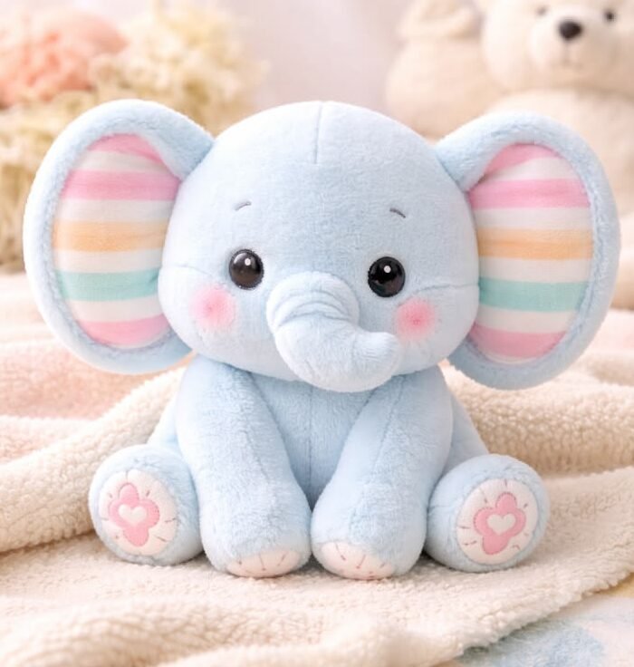 A cuddly elephant soft toy